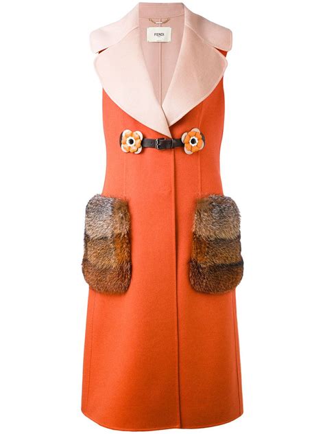 fendi fur gilet|Outerwear .